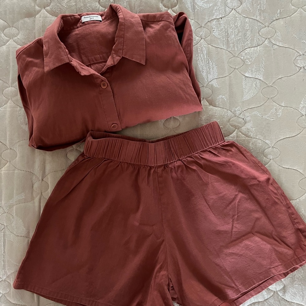 Linen shirt + shorts set
